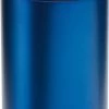 Merkloos Thermosbeker/warmhoudbeker Metallic Blauw 290 Ml - Thermo Koffie/thee Isoleerbekers Dubbelwandig Met Schroefdop