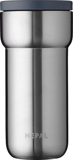 Mepal Isoleerbeker Ellipse 375 Ml – Houdt Je Drankje 4 Uur Warm En 8 Uur Koud – Natural Brushed – Koffiebeker To Go – Lekdicht – Thermosbeker