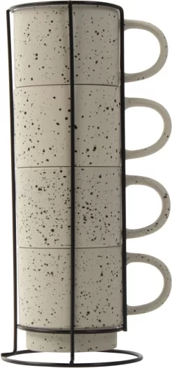 Gusta Rek Met Mokken Ivoor 350 Ml - 4 Stuks