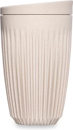 HuskeeCup & Deksel - Koffiebeker - Large - 12oz/36cl - Natural