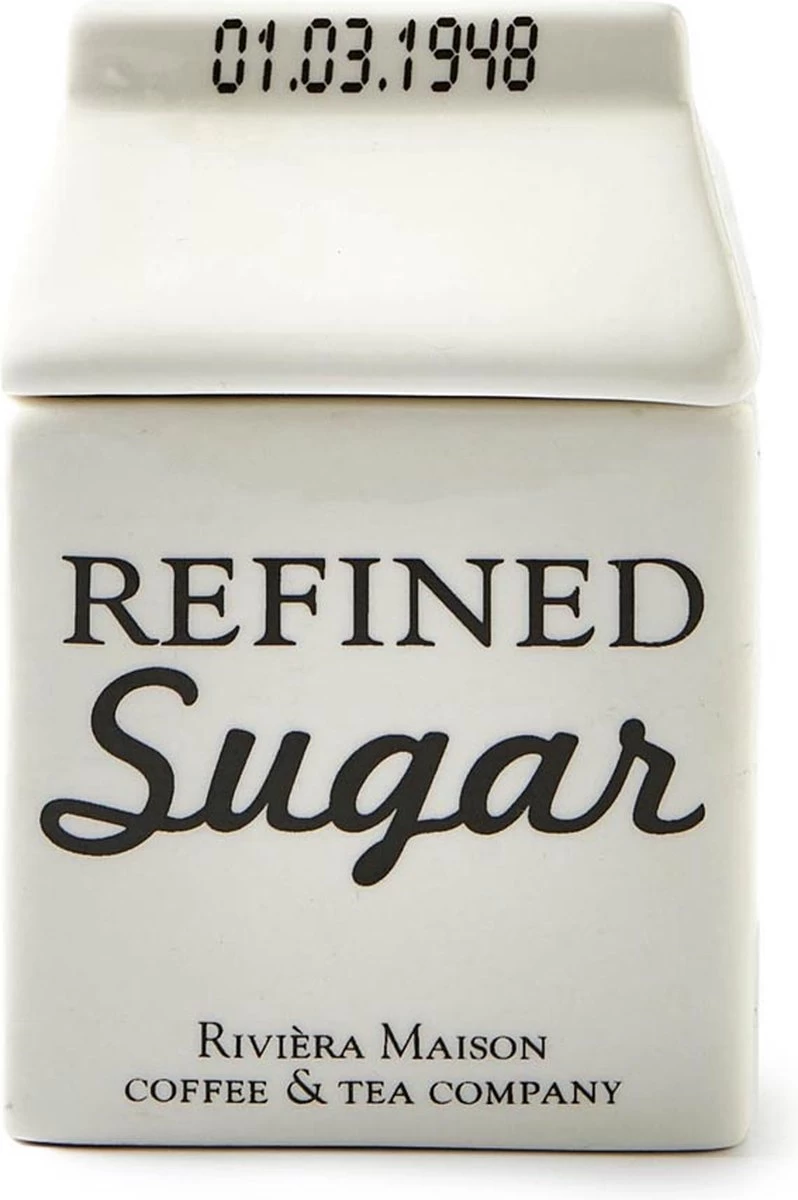 Riviera Maison Suikerpot, Voorraadpot - Carton Jar Sugar – Wit - (LxBxH) 7.6x7.6x10 Cm 1 Riviera Maison Suikerpot, Voorraadpot - Carton Jar Sugar – Wit - (LxBxH) 7.6x7.6x10 Cm