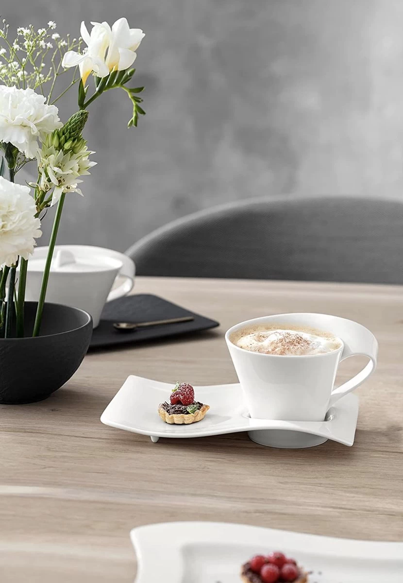 Villeroy & Boch New Wave Cappuccinoset - 8 Delig - Wit 4 Villeroy & Boch New Wave Cappuccinoset - 8 Delig - Wit - Afbeelding 4