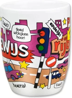 Paper Dreams Mok Cartoon-stijl Rijbewijs Keramiek 325ml Rood/wit -Korting Op Tafelgerei 893x1200