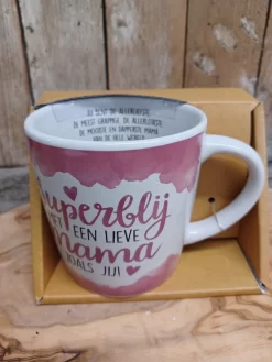Merkloos Mama-Moeder-Bonus Moeder-Schoonmoeder-Mem-Oma-Moederdag-Verjaardag-Kerst-Sinterklaas-Familie-Familieband-Mok-Beker-Koffiemok-Koffiebeker-Theemok-Servies-vrouwencadeau-Cadeauset-Cadeauverpakking-Verrassing-Duurzaam Cadeau