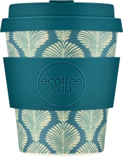 Ecoffee Cup Creasy Lu PLA - Koffiebeker To Go 240 Ml - Groenblauw Siliconen