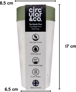 Circular&Co. Herbruikbare To Go Koffiebeker (rCUP) Crème/groen 12oz/340ml -Korting Op Tafelgerei 999x1200 2